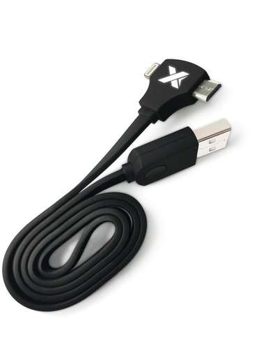 Câbles - Câble dual noir logo lumineux - Smart Light | SCX Design - Pandacola