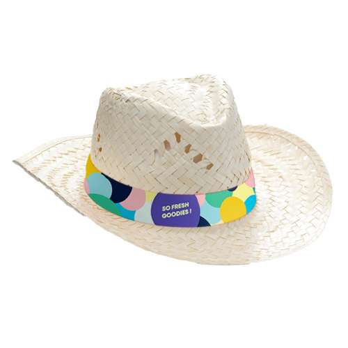 Chapeaux - Chapeau de paille publicitaire avec bandeau marqué en sublimation - Lua - Pandacola