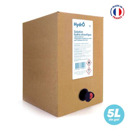 Gels hydroalcooliques - Solution hydroalcoolique made in France en bidon de 5L - Hydro - Pandacola