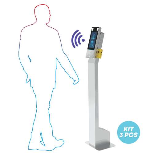 Thermomètres médicaux - Terminal de contrôle d’accès sur pied à reconnaissance faciale avec module de mesure de température - Pandacola