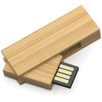 Clé USB rotative écologique rectangulaire bambou - Square Natura - Pandacola