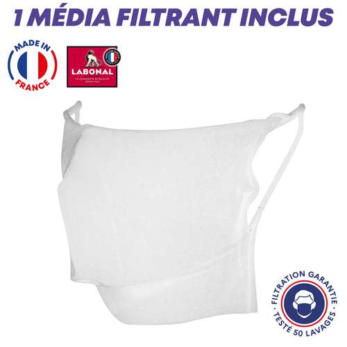 Masques de protection - UNS1 50 lavages - Masque Labonal made in France avec média filtrant changeable - Pandacola