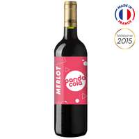 Bouteille de vin 75cl Merlot 2015 avec étiquette personnalisée | Château Sainte Barbe - Pandacola