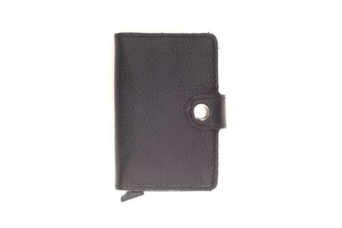 Porte-cartes (cartes de fidélité, transport, etc.. - Porte carte en cuir lisse - Pascal aluminium RFID - Pandacola