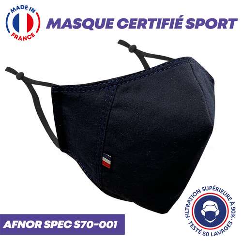 Masques de protection - UNS1 certifié sport 50 lavages - Masque grand public réglable à filtration garantie supérieure à 99% - Made in France - Pandacola