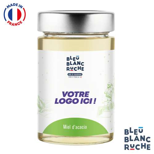 Pots de miel - Pot de 250g de miel d'acacia français personnalisable | Bleu Blanc Ruche - Pandacola