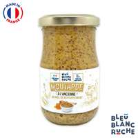 Pot de 205g de moutarde à l'ancienne au miel personnalisé | Bleu Blanc Ruche - Pandacola