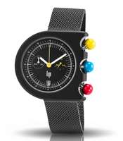 Montre bracelet acier milanais noir - Mach 2000 Chrono | Lip - Pandacola