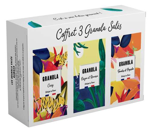 Paniers gourmands produits salés - Coffret Granola salés  - Made in France - Pandacola