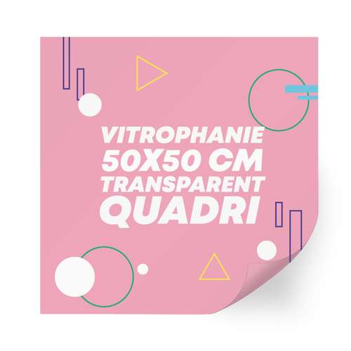 Vitrophanie - Sticker en vinyle vitrophanie transparent 50x50 cm format carré - Erki - Pandacola