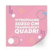Sticker en vinyle vitrophanie transparent 50x50 cm format carré - Erki - Pandacola