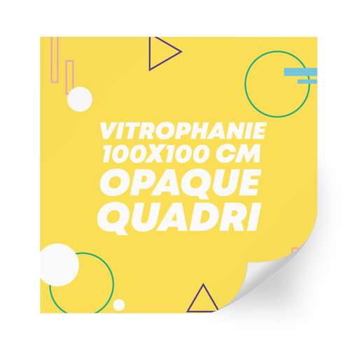 Vitrophanie - Sticker en vinyle vitrophanie opaque 100x100 cm format carré - Krami - Pandacola