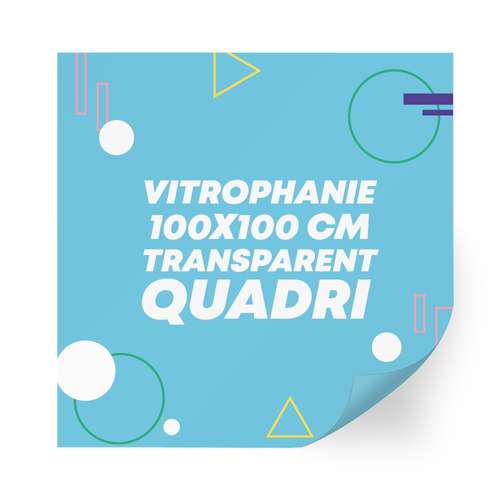 Vitrophanie - Sticker en vinyle vitrophanie transparent 100x100 cm format carré - Barky - Pandacola
