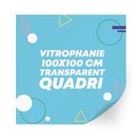 Sticker en vinyle vitrophanie transparent 100x100 cm format carré - Barky - Pandacola
