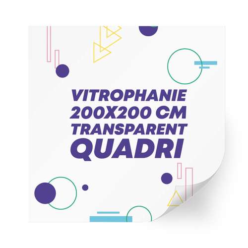 Vitrophanie - Sticker en vinyle vitrophanie transparent 200x200 cm format carré - Paku - Pandacola