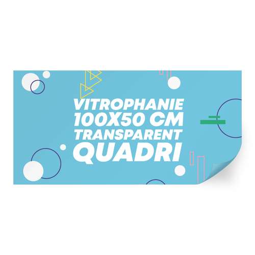 Vitrophanie - Sticker en vinyle vitrophanie transparent 100x50 cm format rectangle - Garby - Pandacola