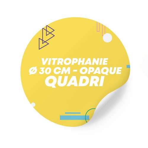Vitrophanie - Sticker en vinyle vitrophanie opaque Ø30 cm format rond - Rollin - Pandacola