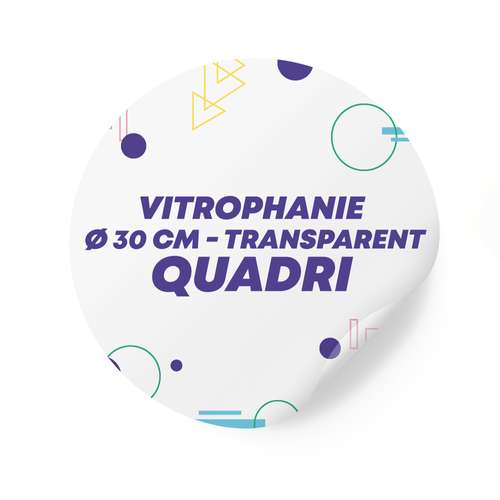 Vitrophanie - Sticker en vinyle vitrophanie transparent Ø30 cm format rond - Fulio - Pandacola