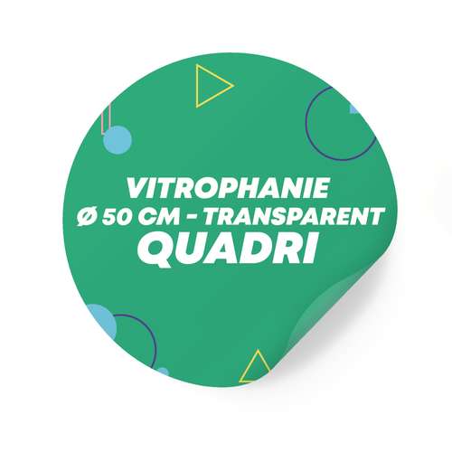 Vitrophanie - Sticker en vinyle vitrophanie transparent Ø50 cm format rond - Derso - Pandacola
