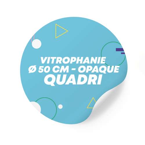 Vitrophanie - Sticker en vinyle vitrophanie opaque Ø50 cm format rond - Turgo - Pandacola