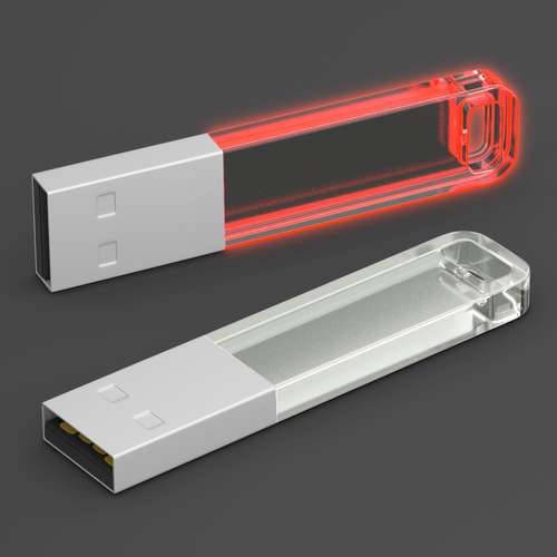 Clés usb classiques - Clé USB publicitaire lumineuse avec LED couleur - Iron Crystal Candy - Pandacola