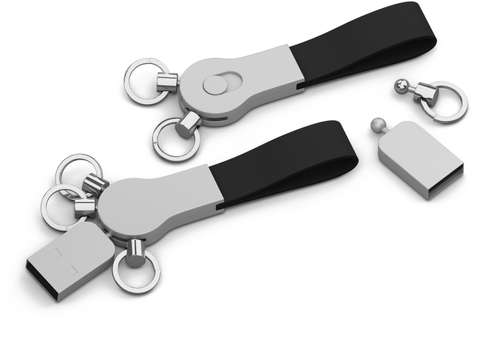 Clés usb classiques - Clé USB publicitaire 3 crochets et porte-clés silicone - Iron S - Pandacola