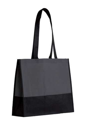Sacs shopping - Sac shopping personnalisable bi-couleur noir non tissé  80 gr/m² - Tel-Aviv - Pandacola