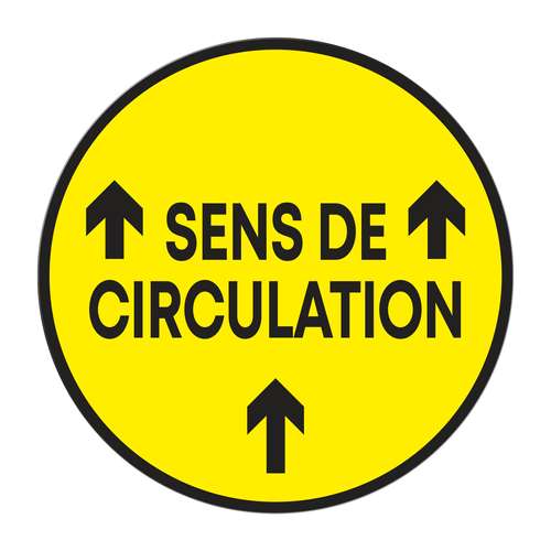 Stickers pour le sol - Sticker de sol rond "Sens de circulation" avec flèches de direction - Guila - Pandacola