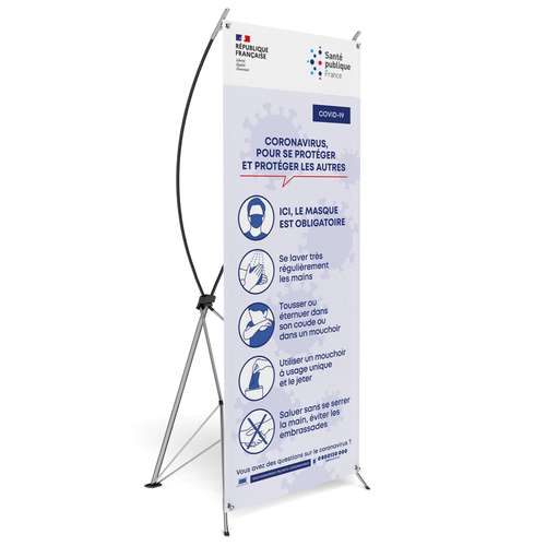 X-banners - Xbanner avec gestes barrières à adopter recto - Posty - Pandacola
