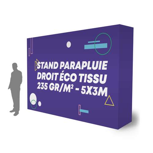 Stands parapluie - Stand parapluie personnalisé droit en tissu polyester 235 gr/m² - Bakuk 5x3 m - Pandacola