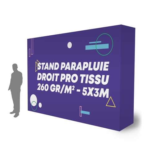 Stands parapluie - Stand parapluie personnalisable pro droit tissu polyester 260 gr/m² - Bondo 5x3 m - Pandacola