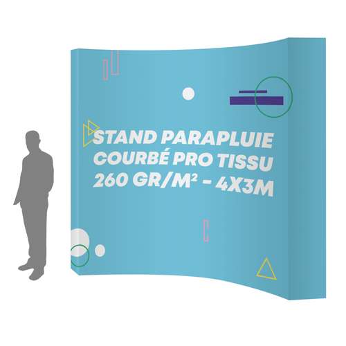 Stands parapluie - Stand parapluie promotionnel pro courbé tissu polyester 260 gr/m² - Dumba 4x3 m - Pandacola