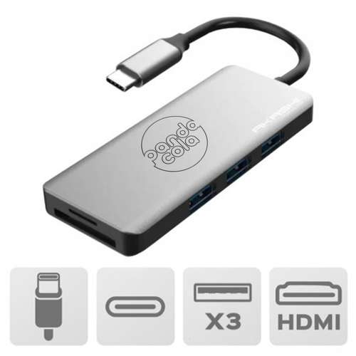 Hub usb - Hub USB TYPE-C - 7 en 1 personnalisable | Akashi - Pandacola