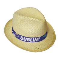 Chapeau de paille promotionnel avec bandeau cousu sublimation - Braz Paja - Pandacola