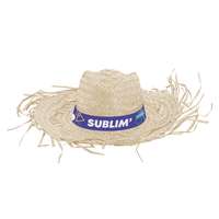 Chapeau de paille promotionnel avec bandeau cousu sublimation - Deshi - Pandacola