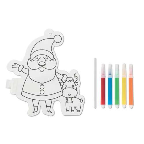 Autres décorations de Noël - Ballon à colorier publicitaire père noël avec marqueurs - Santa Colo - Pandacola