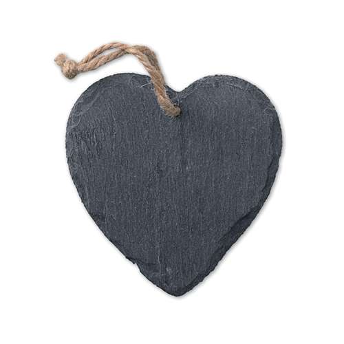 Autres décorations de Noël - Ardoise personnalisée en forme de cœur avec cordelette - Plate Heart - Pandacola