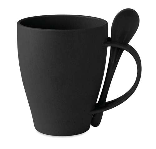 Mugs - Mug personnalisé 300 ml avec cuillère en bambou et PP - Fibra - Pandacola