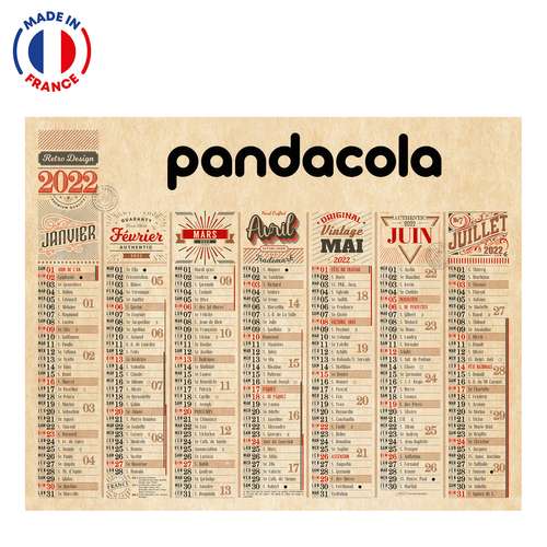 Calendrier bancaire - Calendrier bancaire personnalisable 2022 Vintage - Made in France - Pandacola