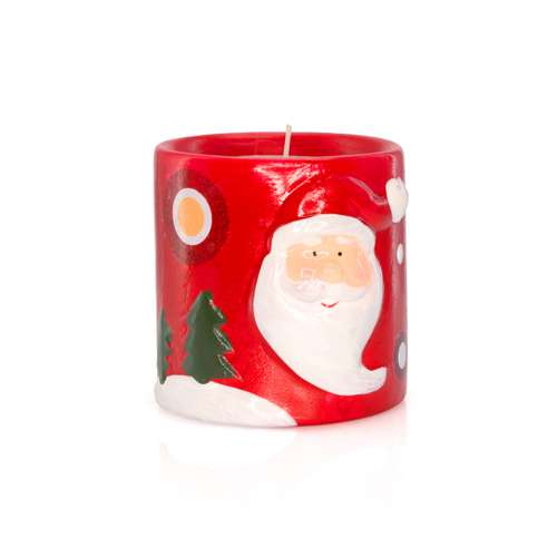 Bougies non parfumée - Bougie promotionnelle en poterie Père Noël - Klaus - Pandacola