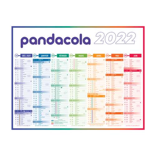 Calendrier bancaire - Calendrier bancaire cartonné 2022 personnalisable semestriel - 4 saisons - Pandacola