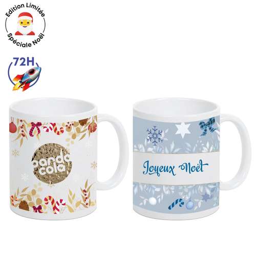 Mugs - Mug céramique marquage spécial Noël 330 ml Express 72h- Angus Express - Pandacola