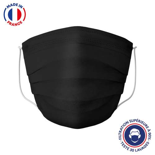 Masques de protection - UNS1 30 lavages made in France - Masque grand public à filtration garantie supérieure à 95% noir | Barral - Pandacola