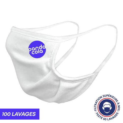 Masques de protection - UNS1 120 lavages - Masque grand public à filtration garantie supérieure à 91% blanc - Pandacola