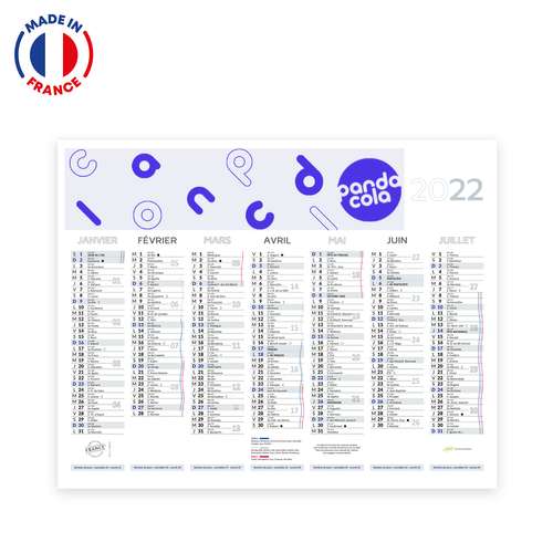 Calendrier bancaire - Calendrier bancaire rigide personnalisable made in France - Calpla - Pandacola