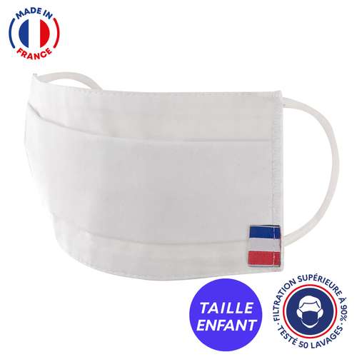 Masques de protection - UNS1 enfant 50 lavages - Masque grand public à filtration garantie supérieure à 93% - Masque coton made in France - Pandacola
