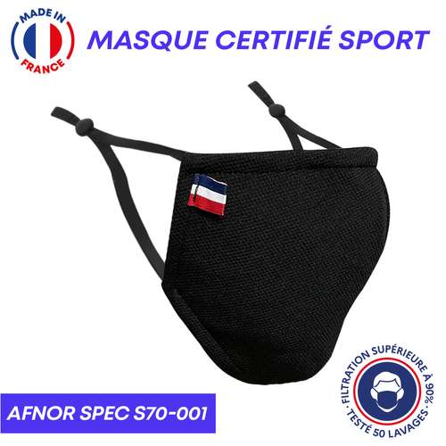 Masques de protection - UNS1 sport 50 lavages - Masque certifié sport grand public à filtration garantie supérieure à 99% | Nantes - Pandacola