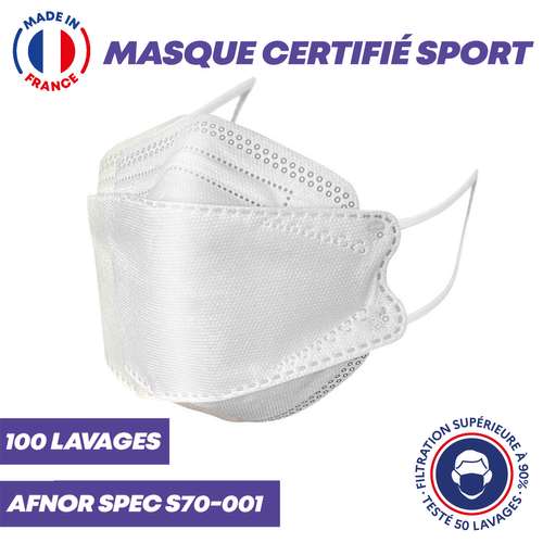 Masques de protection - Masque barrière sport 100 lavages made in France - filtration à 98% - Pandacola