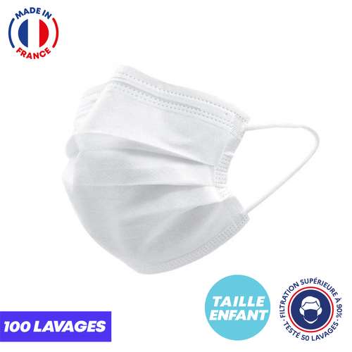 Masques de protection - UNS1 Enfant 100 lavages made in France - Masque grand public à filtration garantie supérieure à 98% - Pandacola