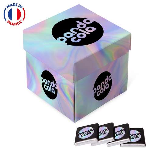 Boîtes de chocolat - Boîte tulipe de 40 carrés de chocolat personnalisable au choix - Made in France - Pandacola